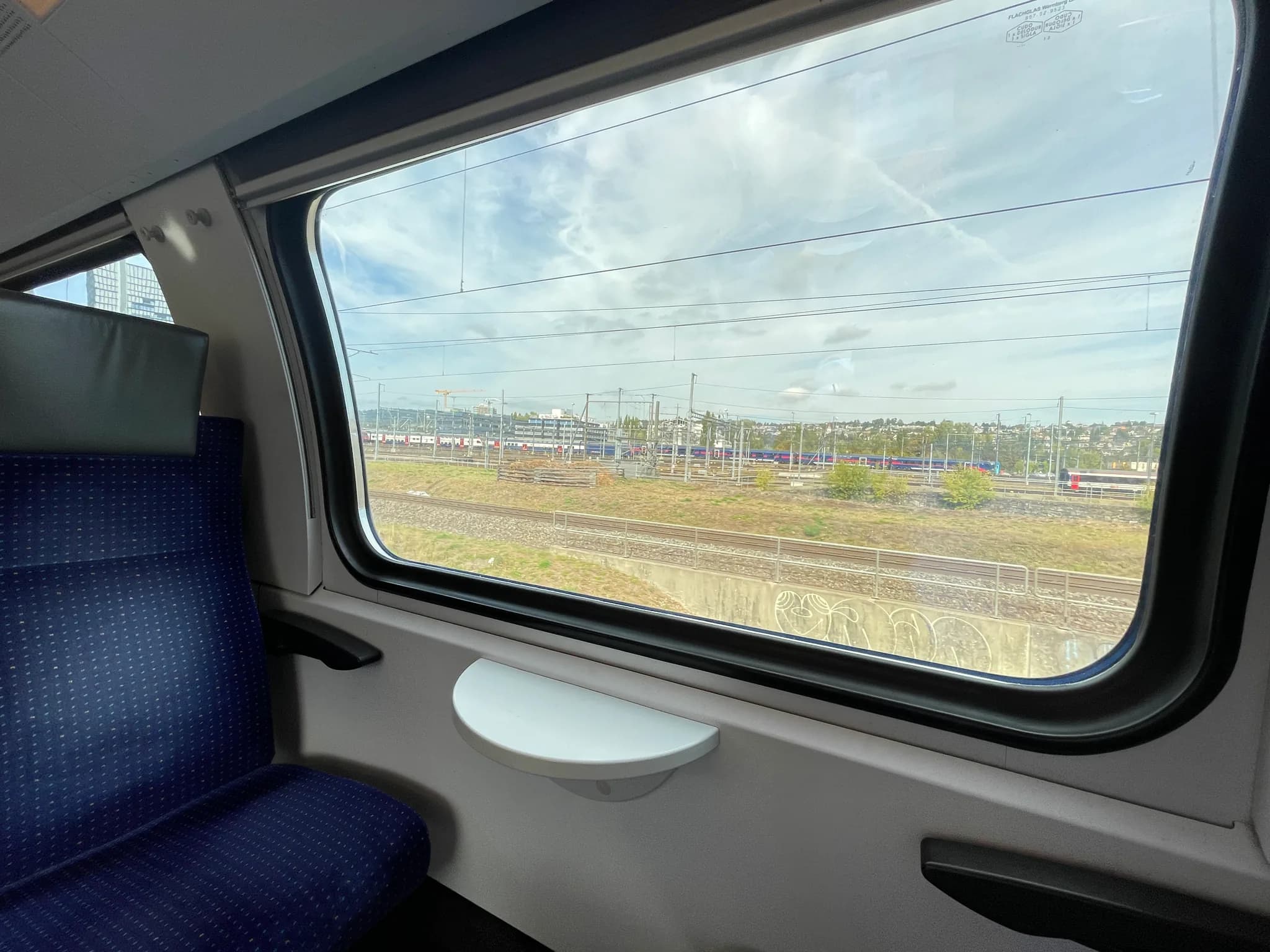 Inside the direct train from Winterthur to Lucerne used with an Interrail pass