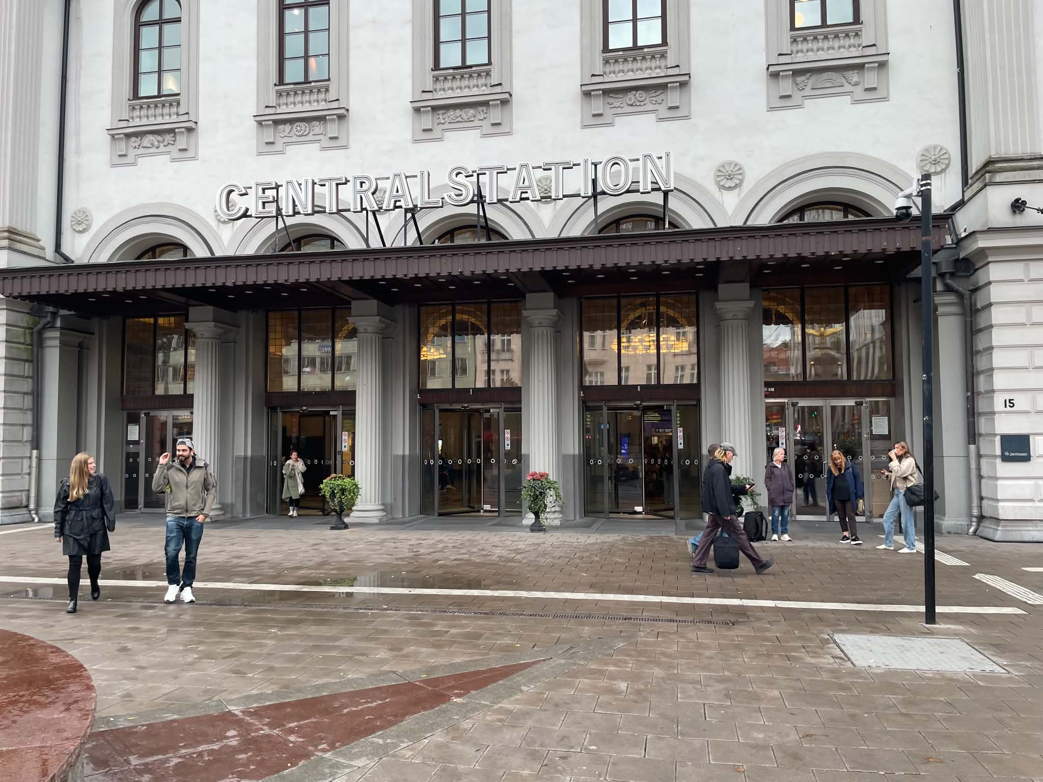 Entrance to Stockholm Central station before the night train to Hamburg